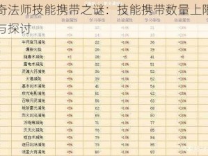 传奇法师技能携带之谜：技能携带数量上限揭秘与探讨