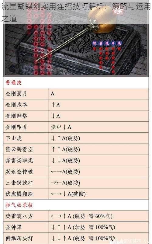 流星蝴蝶剑实用连招技巧解析：策略与运用之道