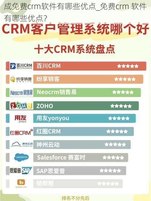 成免费crm软件有哪些优点_免费crm 软件有哪些优点？