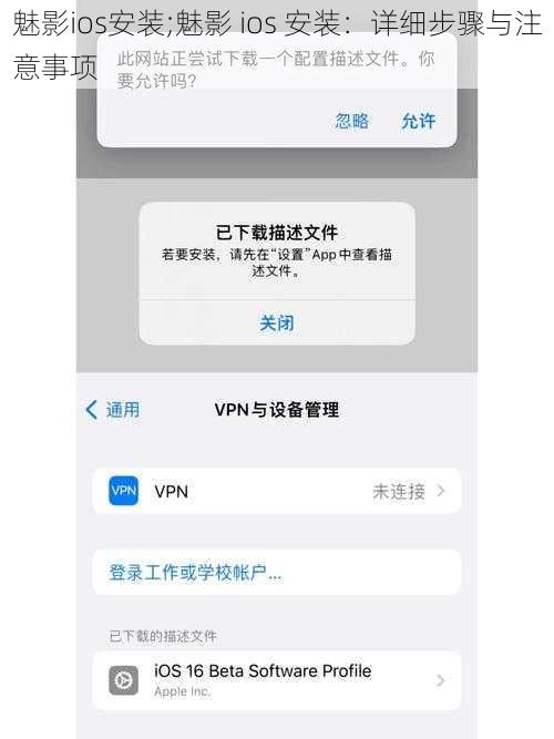 魅影ios安装;魅影 ios 安装：详细步骤与注意事项