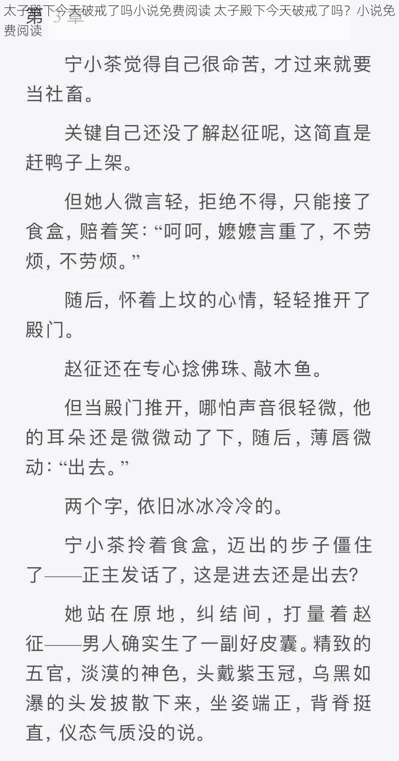 太子殿下今天破戒了吗小说免费阅读 太子殿下今天破戒了吗？小说免费阅读