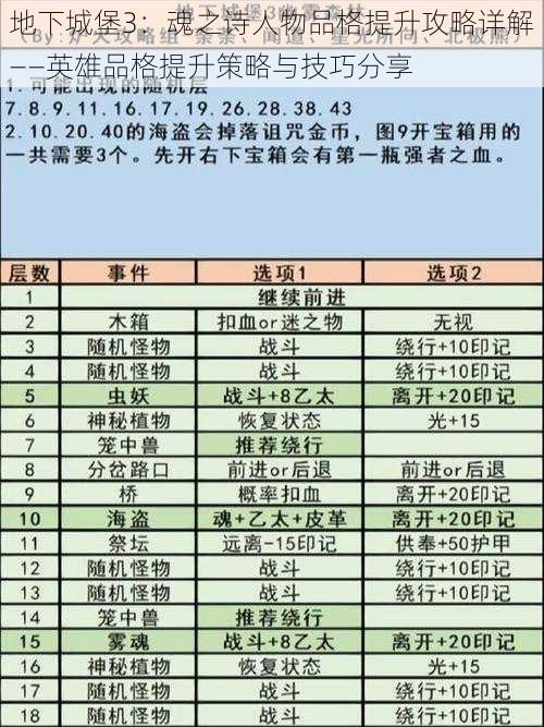 地下城堡3：魂之诗人物品格提升攻略详解——英雄品格提升策略与技巧分享