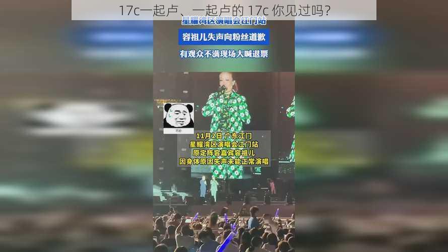 17c一起卢、一起卢的 17c 你见过吗？