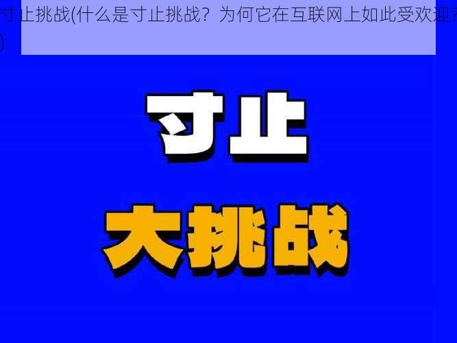 寸止挑战(什么是寸止挑战？为何它在互联网上如此受欢迎？)