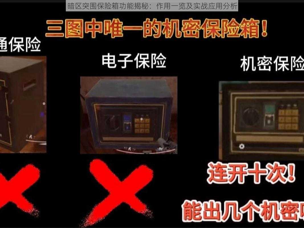 暗区突围保险箱功能揭秘：作用一览及实战应用分析