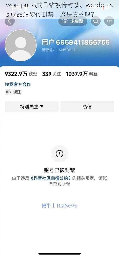 wordpress成品站被传封禁、wordpress 成品站被传封禁，这是真的吗？