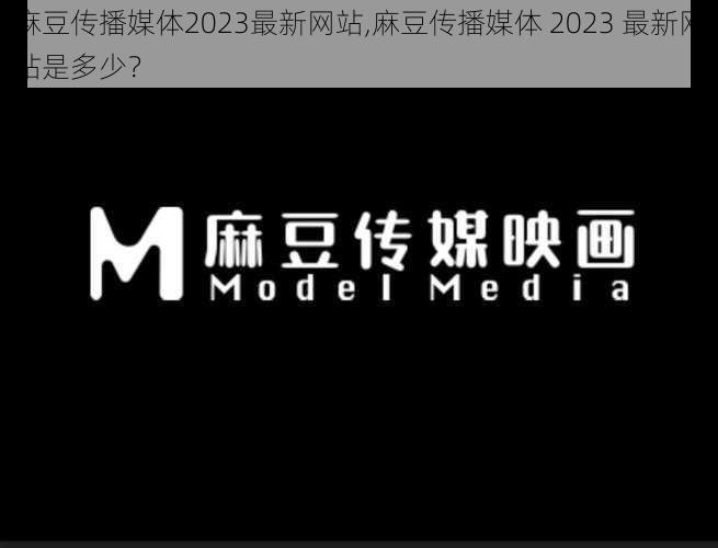 麻豆传播媒体2023最新网站,麻豆传播媒体 2023 最新网站是多少？