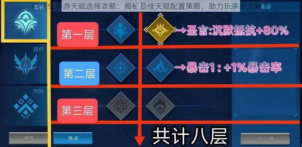 群侠传手游天赋选择攻略：揭秘最佳天赋配置策略，助力玩家战力飙升