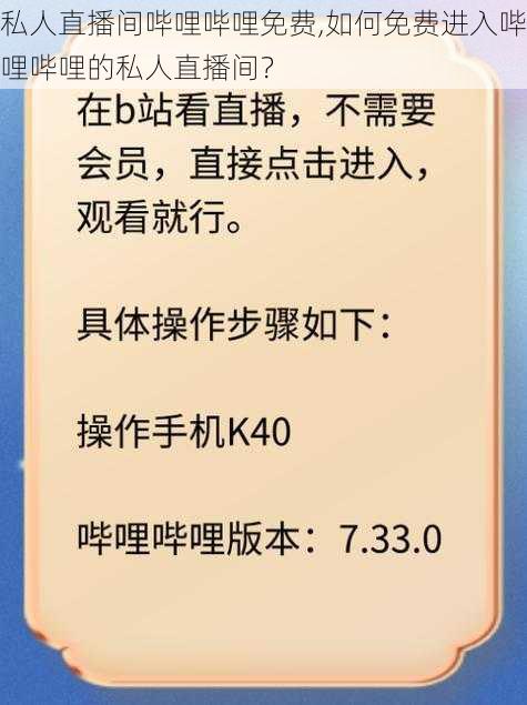 私人直播间哔哩哔哩免费,如何免费进入哔哩哔哩的私人直播间？