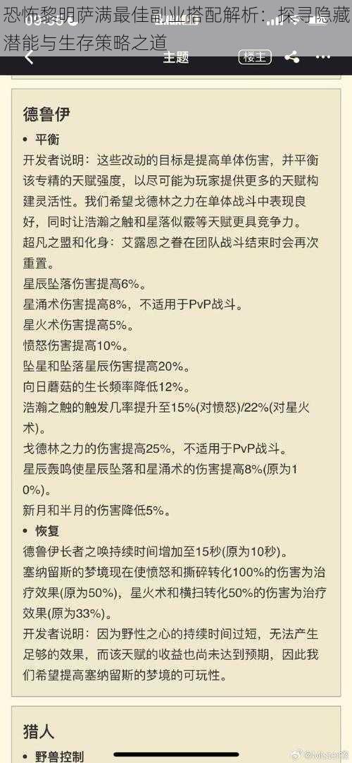 恐怖黎明萨满最佳副业搭配解析：探寻隐藏潜能与生存策略之道