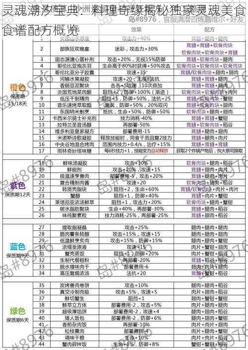 灵魂潮汐宝典：料理奇缘揭秘独家灵魂美食食谱配方概览