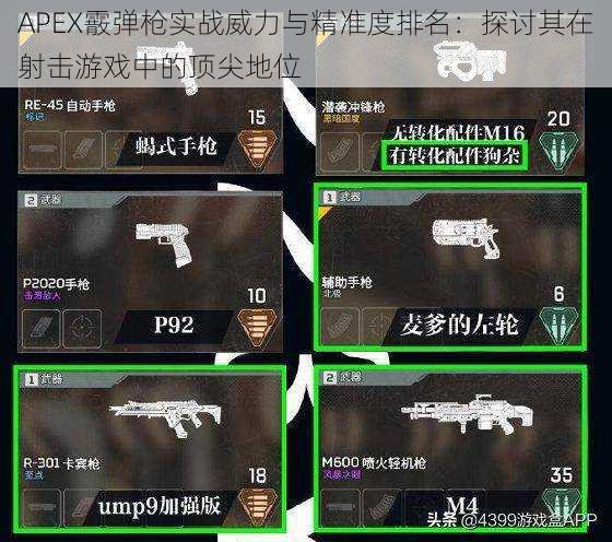 APEX霰弹枪实战威力与精准度排名：探讨其在射击游戏中的顶尖地位