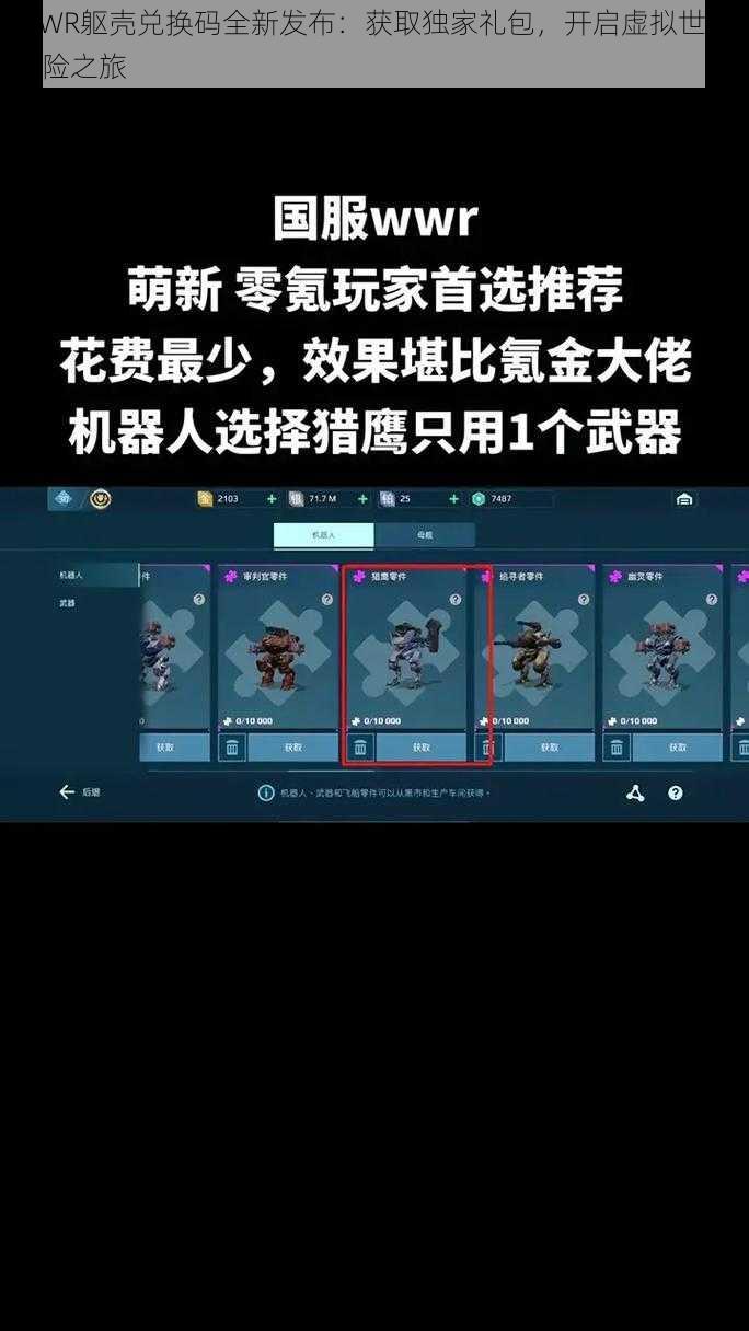 WWR躯壳兑换码全新发布：获取独家礼包，开启虚拟世界探险之旅